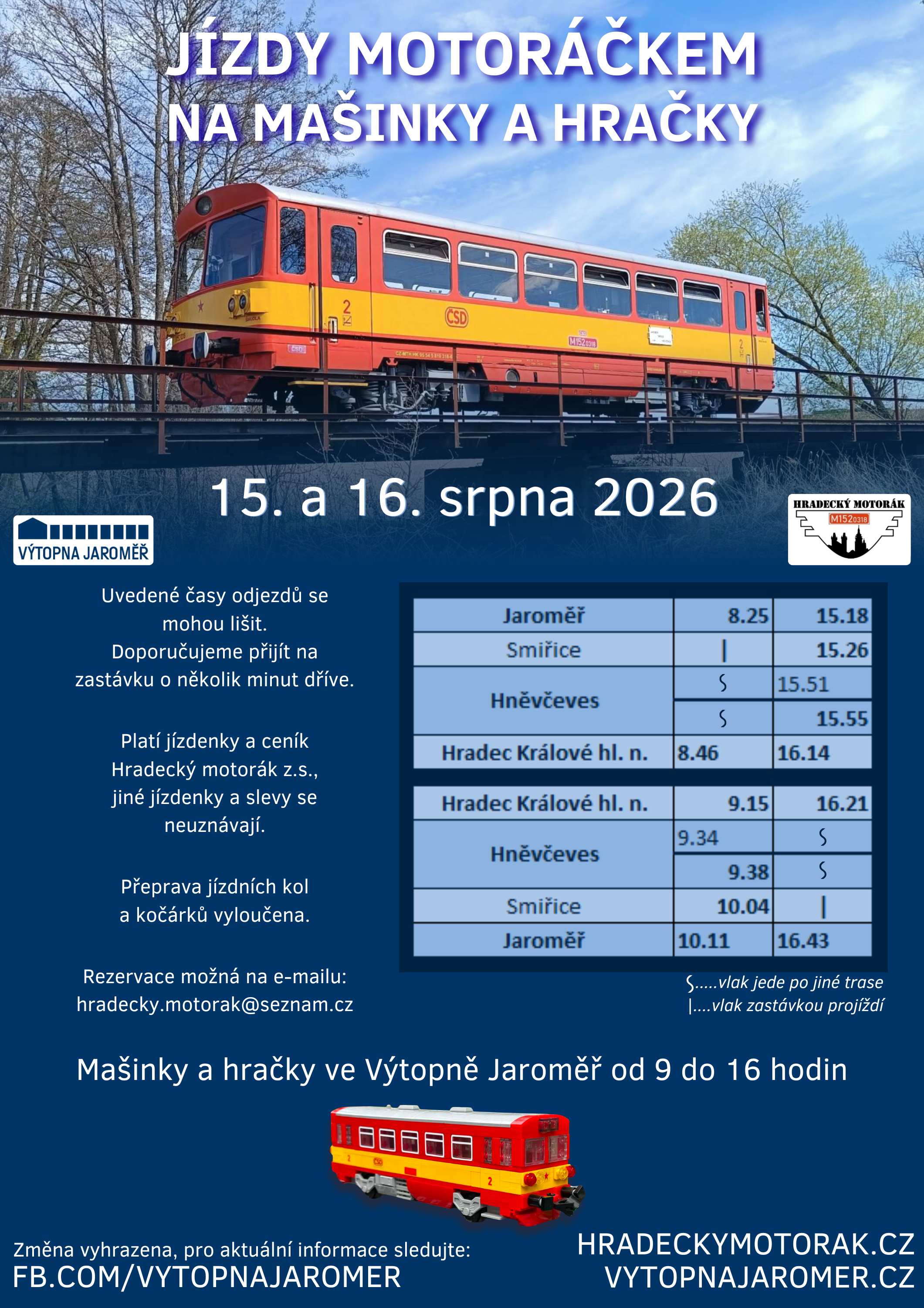Jízdní řád Hradeckého motoráku