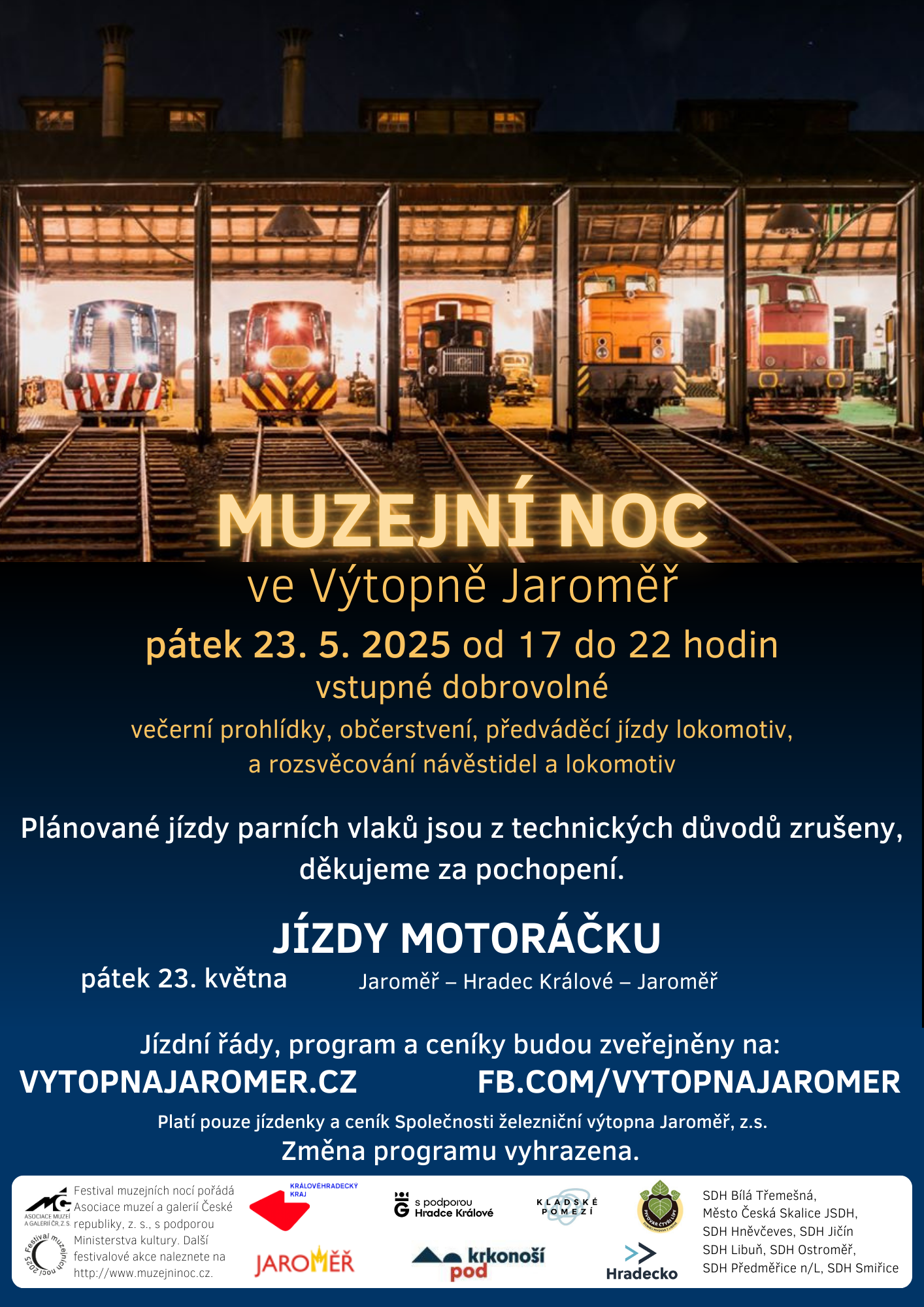 Muzejní noc a jízdy motoráčku 2025