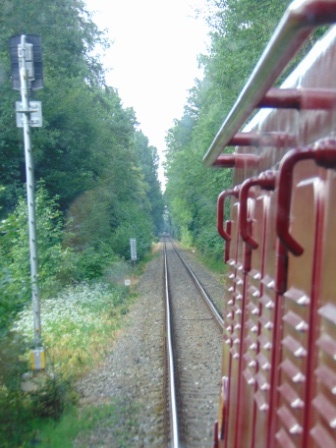 Pohled na trať z lokomotivy T211.2009